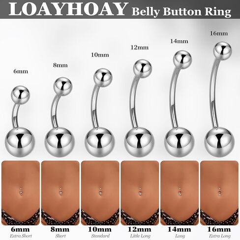 14G G23 Pure Titanium Belly Button Rings for Women Internally Threaded Curved Belly Rings Barbell Navel Rings Hypoallergenic Belly Piercing Jewelry 6-16mm Silver 10mm in Kuwait