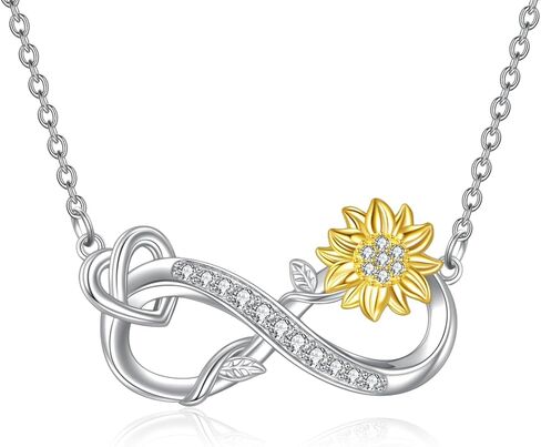 قلادات إنفينيتي للنساء، هدايا عيد ميلاد الذكرى السنوية للنساء الزوجة أنت قلادة عباد الشمس المشرقة لحفل زفافها وأمها 20 بوصة in Kuwait