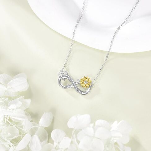 قلادات إنفينيتي للنساء، هدايا عيد ميلاد الذكرى السنوية للنساء الزوجة أنت قلادة عباد الشمس المشرقة لحفل زفافها وأمها 20 بوصة in Kuwait