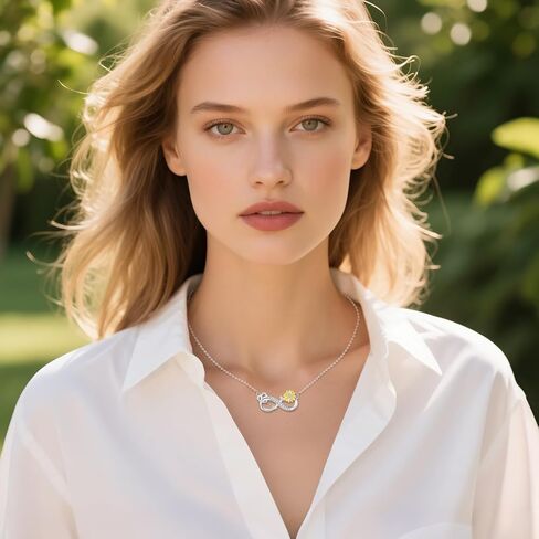 قلادات إنفينيتي للنساء، هدايا عيد ميلاد الذكرى السنوية للنساء الزوجة أنت قلادة عباد الشمس المشرقة لحفل زفافها وأمها 20 بوصة in Kuwait