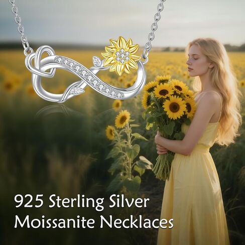 قلادات إنفينيتي للنساء، هدايا عيد ميلاد الذكرى السنوية للنساء الزوجة أنت قلادة عباد الشمس المشرقة لحفل زفافها وأمها 20 بوصة in Kuwait