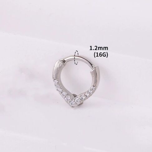 16G CZ Teardrop Septum Rings for Women 316L Surgical Steel Silver Cubic Zirconia Hoop Nose Rings Cartilage Hoops Earrings Daith Tragus Helix Rook Conch Piercing Jewelry 10mm in Kuwait