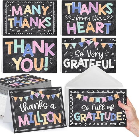 54 Chalkboard Bulk Thank You Cards And Envelopes - Wedding Thank You Cards With Envelopes Bulk, Baby Shower Thank You Card, Teacher Thank You Card Bulk, Graduation Thank You Notes With Envelopes Set in Kuwait