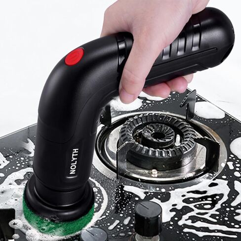 Electric Spin Scrubber Bathroom, Handheld Electric Scrubber for Cleaning with 8 Replaceable Brush Heads, 1 Net Bag, Power Spin Scrubber for Kitchen Shower Sink Grout Corner Stove in Kuwait