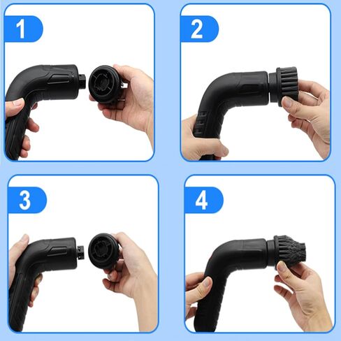 Electric Spin Scrubber Bathroom, Handheld Electric Scrubber for Cleaning with 8 Replaceable Brush Heads, 1 Net Bag, Power Spin Scrubber for Kitchen Shower Sink Grout Corner Stove in Kuwait