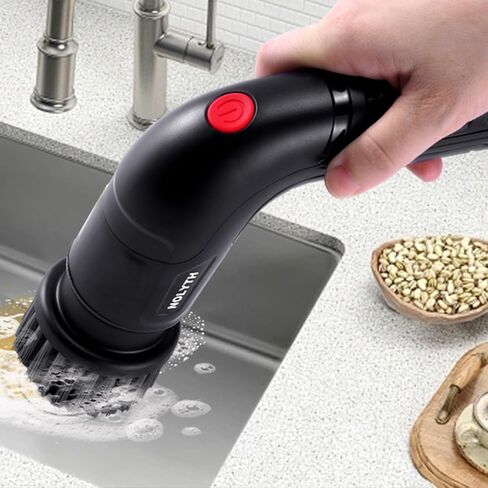 Electric Spin Scrubber Bathroom, Handheld Electric Scrubber for Cleaning with 8 Replaceable Brush Heads, 1 Net Bag, Power Spin Scrubber for Kitchen Shower Sink Grout Corner Stove in Kuwait