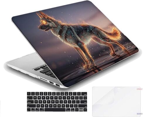 Compatible with MacBook Air 15.3-inch, Hard Shell Case with Keyboard Cover and Screen Protector (A2941, M2 Chip / A3114, M3 Chip / A3241, M4 Chip, 2023-2025 Release) - German Shepherd MC22645 in Kuwait