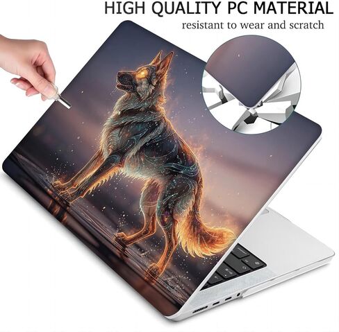 Compatible with MacBook Air 15.3-inch, Hard Shell Case with Keyboard Cover and Screen Protector (A2941, M2 Chip / A3114, M3 Chip / A3241, M4 Chip, 2023-2025 Release) - German Shepherd MC22645 in Kuwait