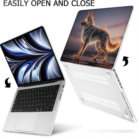 Compatible with MacBook Air 15.3-inch, Hard Shell Case with Keyboard Cover and Screen Protector (A2941, M2 Chip / A3114, M3 Chip / A3241, M4 Chip, 2023-2025 Release) - German Shepherd MC22645 in Kuwait