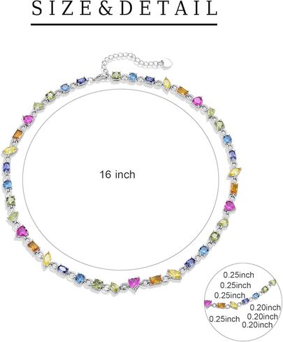 7 ألوان الزركون تنس قلادة ملونة الزركون تنس قلادة للنساء قلادة ملونة هدايا مجوهرات للنساء in Kuwait