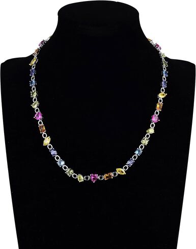 7 ألوان الزركون تنس قلادة ملونة الزركون تنس قلادة للنساء قلادة ملونة هدايا مجوهرات للنساء in Kuwait