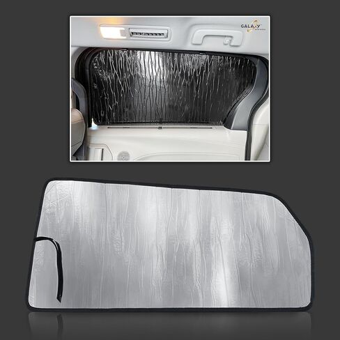 GalaxyAutoShield Custom Fit Reflective Windshield Sun Shade Compatible with 2021 2022 2023 2024 2025 2026 Toyota Sienna Minivan, Insulated Privacy Blockout UV Reflector Protection -Made in USA in Saudi Arabia