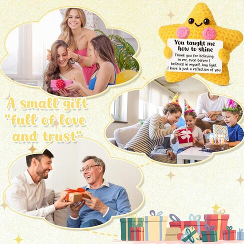 avalynne الكروشيه نجمة شكرا لك هدية للمعلم، المعلم، أمي، أبي، التقدير والتذكار الملهم، ديكور مكتب عاطفي لرئيسه، حشو تخزين عيد الميلاد، هدية التخرج in Kuwait