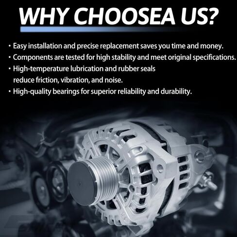 Alternator Compatible with Chevrolet Trax 2015-2021 1.4L for Buick Encore 2013-2021 1.4L 12V 130A 6-Groove Pulley Clockwise Replace 13597226 in Kuwait