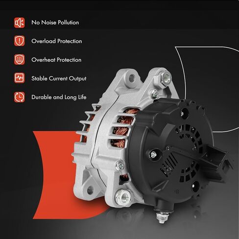 A-Premium Alternator Compatible with Kia Sorento 2019-2020 3.3L, Sedona 2019-2021, Cadenza 2017-2020, 12V 180A 6-Groove Pulley Clockwise, Replace# 373003L050 in Saudi Arabia