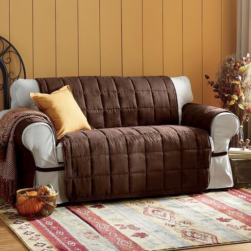 واقي الأثاث النهائي الكبير الحجم من Montgomery Ward - غطاء الأثاث، ناعم، ديكور غرفة المعيشة، الأريكة، الشوكولاتة، 154 بوصة عرض × 98 1/2 بوصة طول in Kuwait