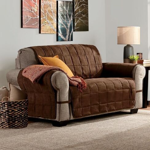 واقي الأثاث النهائي الكبير الحجم من Montgomery Ward - غطاء الأثاث، ناعم، ديكور غرفة المعيشة، الأريكة، الشوكولاتة، 154 بوصة عرض × 98 1/2 بوصة طول in Kuwait