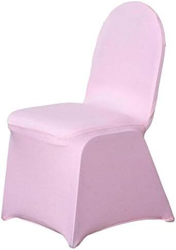 Balsa Circle 100 pcs Pink Spandex Stretchable Banquet Chair Slipcovers Removable Seat Protector Washable Party Wedding Supplies Reception Supplies in Kuwait