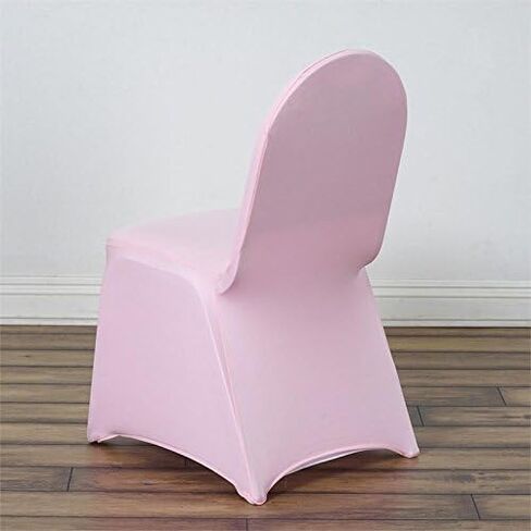Balsa Circle 100 pcs Pink Spandex Stretchable Banquet Chair Slipcovers Removable Seat Protector Washable Party Wedding Supplies Reception Supplies in Kuwait