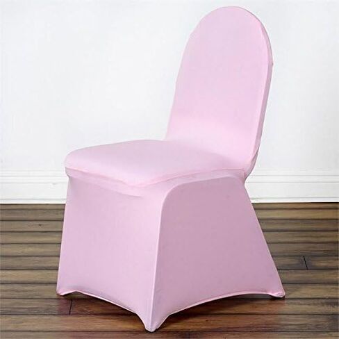 Balsa Circle 100 pcs Pink Spandex Stretchable Banquet Chair Slipcovers Removable Seat Protector Washable Party Wedding Supplies Reception Supplies in Kuwait