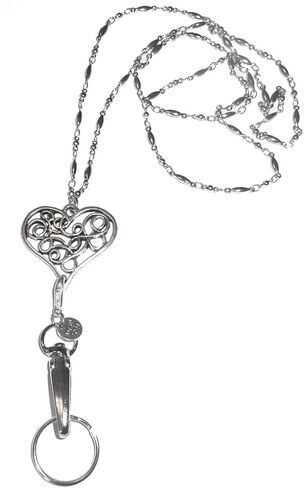 Women's Lanyard Strong Stainless Steel Chain, Trendy ID Badge Card Holder Teacher Cruise Keys Keychain Phone in Kuwait