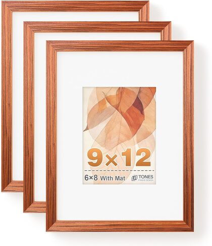 Solid Oak Wood 11x14 Picture Frame with Mat for 8x10 Natural Photo Frame, Poster Frame for Wall Home Decor in Saudi Arabia