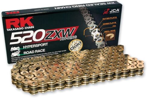 RK Racing Chain GB520ZXW-150 Gold 150 Link XW-Ring Premium High Performance Chain with Connecting Link in Saudi Arabia