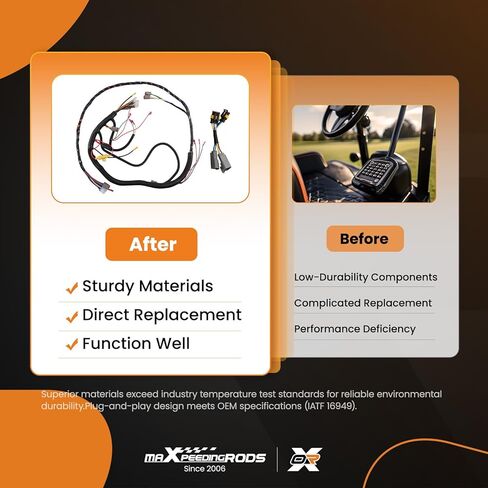 يتضمن حزام الأسلاك maxpeedingrods حزام محول MCOR 2 & 4 لسيارة النادي السابقة 1515-5201 وحدة تحكم 48 فولت، استبدال حزام الأسلاك للتحكم في عربة الجولف 103850301 in Saudi Arabia