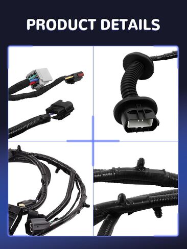 Left Rear Door Wiring Harness with Rear Heated Seats Compatible with F150 FX2 FX4 Lariat Platinum 2010-2014, SVT R-aptor 2011-2013,Limited 2013-2014 Crew Cab Replace AL3T14633AA AL3Z14631AAA in Kuwait