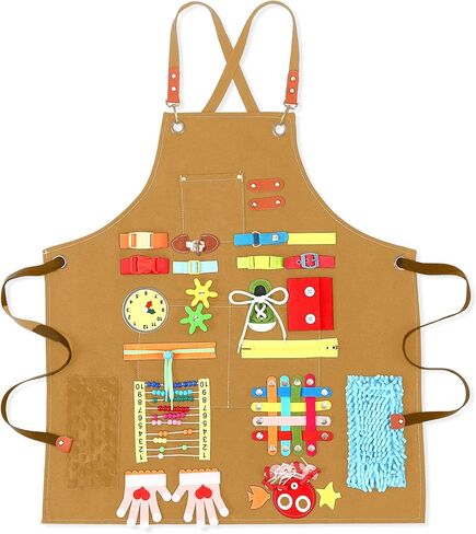 Fidget Apron for Elderly, Fidget Blanket for Dementia Activities for Seniors Alzheimer's Therapy Activity Apron Anxiety Relief Solutions Sensory Toys, Dark Blue in Kuwait