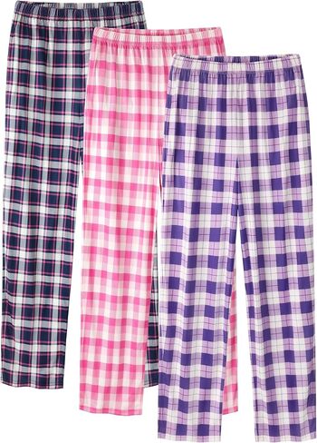 سراويل بيجامة IHU للفتيات ناعمة ولطيفة ومطبوعة بنمط منقوش من PJ سراويل نوم للأطفال مع جيوب in Kuwait