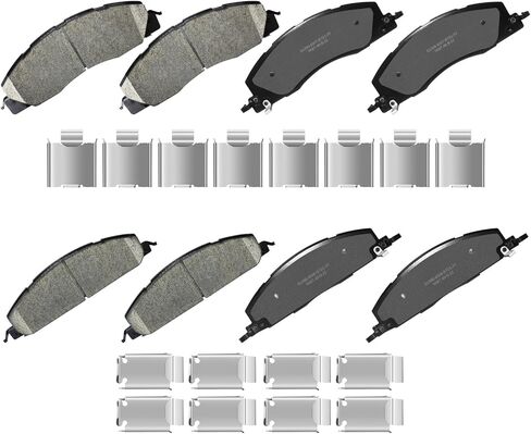 Front Rear Ceramic Brake Pads with Hardware Fit for Dodge Ram 2500, 3500 2009 2010 2011 2012 2013 2014 2015 2016 2017 2018, Ram 1500 2012 in Kuwait