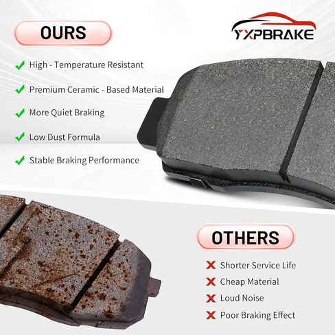 Front Rear Ceramic Brake Pads with Hardware Fit for Dodge Ram 2500, 3500 2009 2010 2011 2012 2013 2014 2015 2016 2017 2018, Ram 1500 2012 in Kuwait