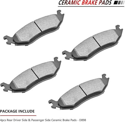 JLEO D966 D898 Ceramic Brake Pads Front Rear Driver and Passenger Side for 2003-2006 Dodge Durango,2002-2005 Dodge Ram 1500 2wd 4wd 8pcs in Saudi Arabia