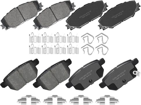 Front Rear Ceramic Brake Pads with Hardware Fit for Toyota Corolla 2017 2018, Matrix S 2019 2020 2021 2022 2023, Matrix XRS 2010, Scion tC 2011-2016, iM 2016, Pontiac Vibe 2009 2010 in Kuwait