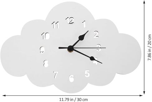 HOMSFOU Modern Cartoon Cloud Shape Silent Wall Clock Large Decorative Boys and Girls Clock for Bedroom in Saudi Arabia