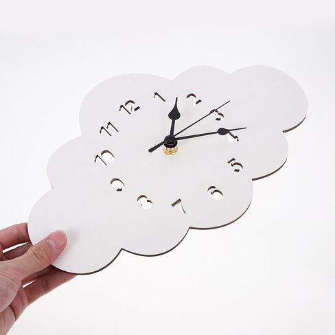 HOMSFOU Modern Cartoon Cloud Shape Silent Wall Clock Large Decorative Boys and Girls Clock for Bedroom in Saudi Arabia