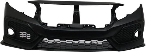 IKON MOTORSPORTS, Front Bumper Compatible with 2016-2021 Honda Civic, Factory Style Unpainted PP Cover Conversion Bodykit in Saudi Arabia