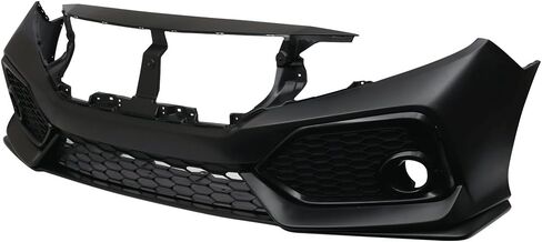 IKON MOTORSPORTS, Front Bumper Compatible with 2016-2021 Honda Civic, Factory Style Unpainted PP Cover Conversion Bodykit in Saudi Arabia