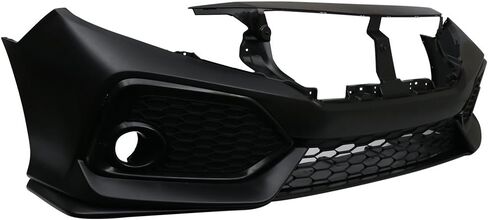 IKON MOTORSPORTS, Front Bumper Compatible with 2016-2021 Honda Civic, Factory Style Unpainted PP Cover Conversion Bodykit in Saudi Arabia
