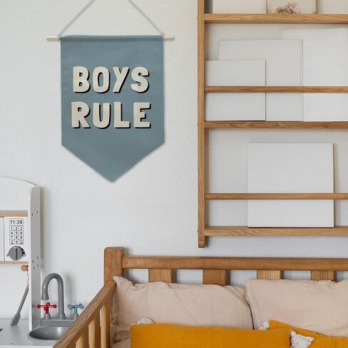 علم راية القاعدة للأولاد - ديكور حائط عتيق رائع لغرفة الأولاد، لافتة سكن المراهقين الزرقاء، فن غرفة نوم بريبي، هدية فريدة للأبناء والمراهقين. (010) in Kuwait