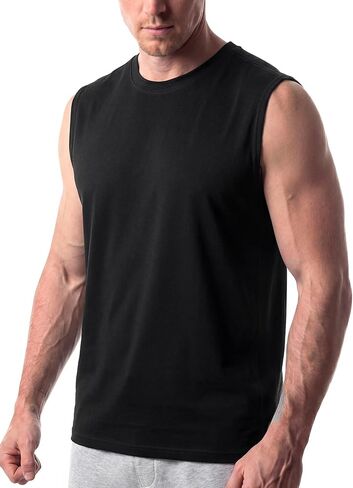 Men's Bamboo Viscose Coolmax Tank Top Sleeveless Muscle Gym Shirts Breathable Dry Fit Cooling for Workout Running in Saudi Arabia