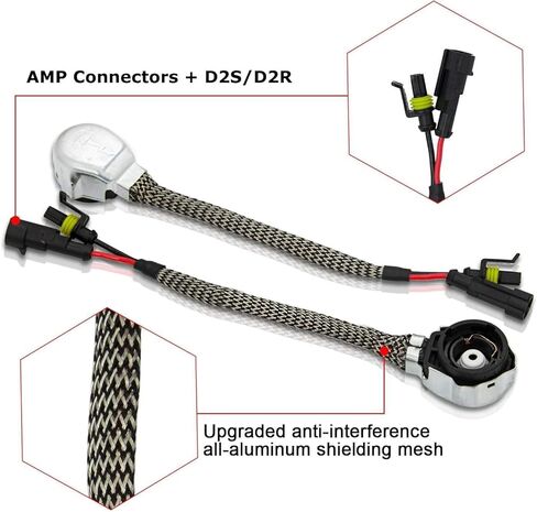 iJDMTOY OEM-Spec D2 AMP Adapters to D2S D2R Bulbs Converters Compatible with Aftermarket Ballast/Controller in Saudi Arabia