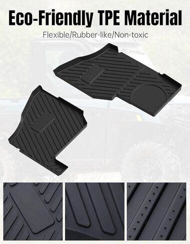 سجادات أرضية أمامية TPE لـ Polaris Ranger XP 1000 Crew 2018-2025، ملحقات حماية بطانات حصيرة طين غير قابلة للانزلاق لـ Ranger 1000 / XP Crew 2018-2025، قبضة متينة متينة، تحل محل OEM #2882780، قطعتان in Kuwait