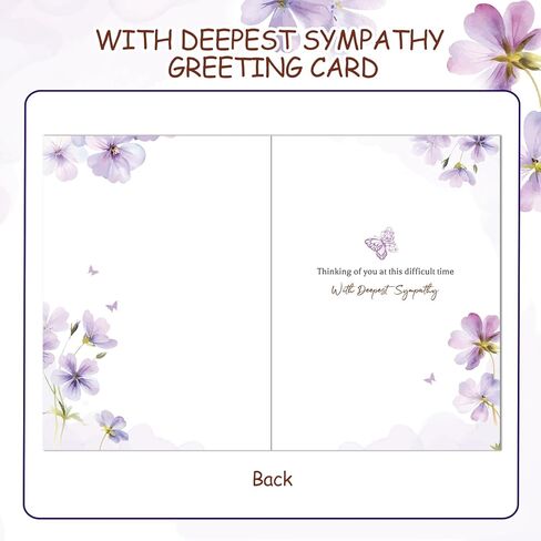 HOWAF Sympathy Card Greeting Cards, Sympathy Cards Thinking of You Cards, Sympathy Gifts, Bereavement Gifts, in Memory of Loved One Gifts, Condolences Card with Memorial Keyring for Memorial Gift in Saudi Arabia
