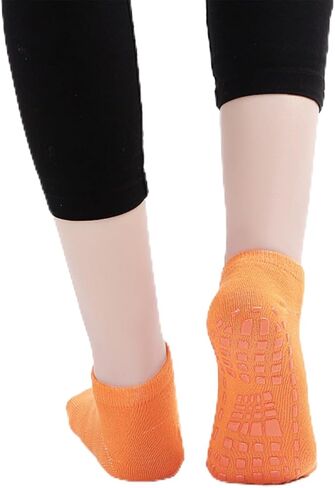 جوارب makanu للجنسين غير قابلة للانزلاق من القطن بقبضة منخفضة 3 أزواج - مضادة للانزلاق للتمرين واليوجا والبيلاتيس وباري والمنزل والمستشفى in Kuwait