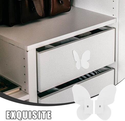 ABOOFAN Butterfly Cabinet Drawer Handles 1 Pair White Room Dresser Pulls Decorative Furniture Hardware for Cabinets and Drawers in Saudi Arabia