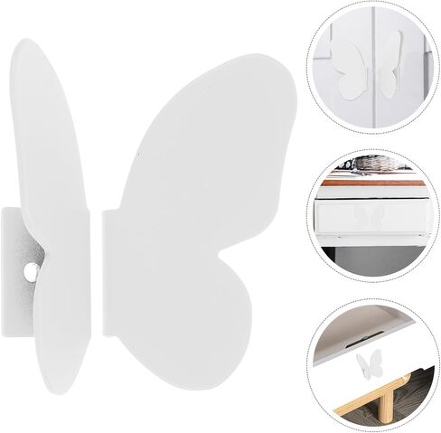 Wakauto Butterfly Cabinet Handles 1 Pair White Drawer Pulls Room Dresser Hardware Decorative Furniture Door Knobs for Bedroom Bathroom Cabinets in Saudi Arabia