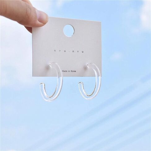 50mm Transparent Acrylic Hoop Earrings in Kuwait