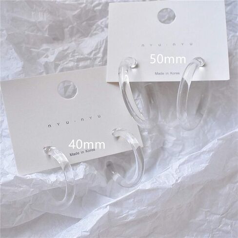 50mm Transparent Acrylic Hoop Earrings in Kuwait